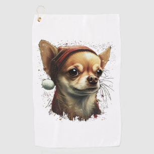 Chihuahua Merry Christmas X-Mas Tree Niedlich Golfhandtuch
