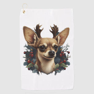 Chihuahua Merry Christmas X-Mas Tree Niedlich Golfhandtuch