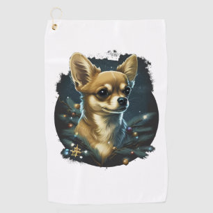 Chihuahua Merry Christmas X-Mas Tree Niedlich Golfhandtuch