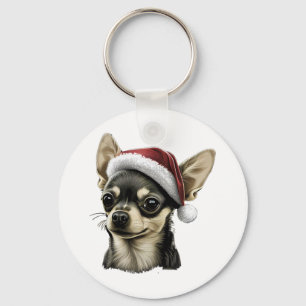 Chihuahua Merry Christmas X-Mas Tree Niedlich Schlüsselanhänger