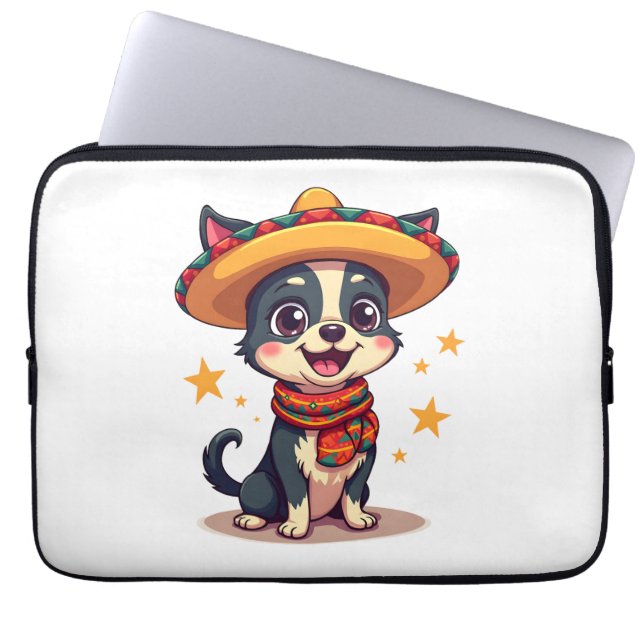 Chihuahua  Mexico  Cinco de Mayo  Funny Dog  Copy Laptopschutzhülle (Vorderseite)