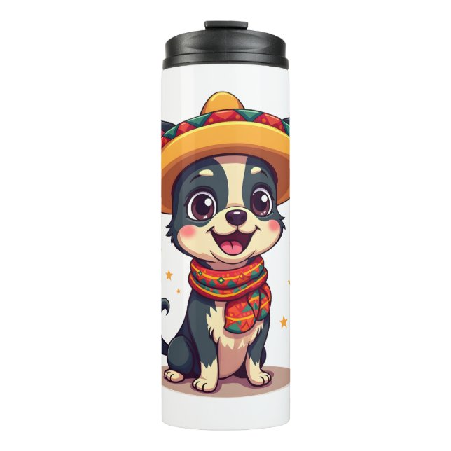 Chihuahua  Mexico  Cinco de Mayo  Funny Dog  Copy Thermosbecher (Vorderseite)