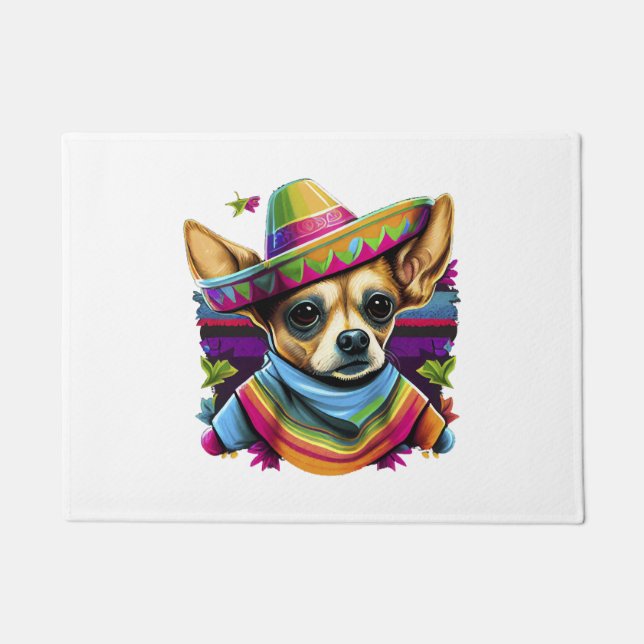 Chihuahua Mexico Cinco de Mayo Funny Dog Fußmatte (Vorderseite)