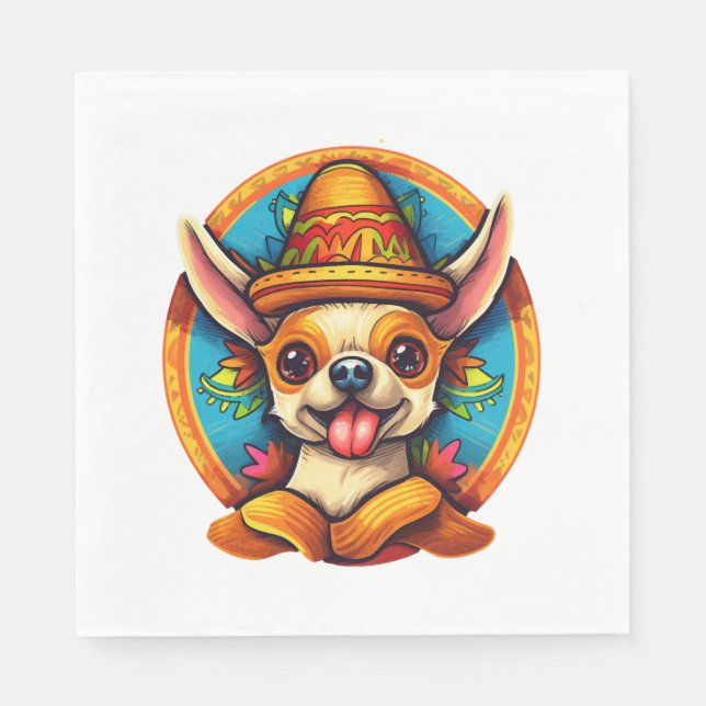 Chihuahua Mexico Cinco de Mayo Funny Dog Serviette (Vorderseite)