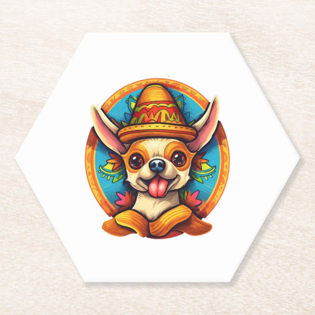 Chihuahua Mexico Cinco de Mayo Funny Dog Untersetzer (Vorderseite)