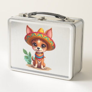 Chihuahua Mexiko Cinco de Mayo Lustiger Hund Metall Brotdose