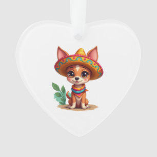 Chihuahua Mexiko Cinco de Mayo Lustiger Hund Ornament