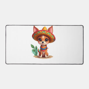 Chihuahua Mexiko Cinco de Mayo Lustiger Hund Schreibtischunterlage