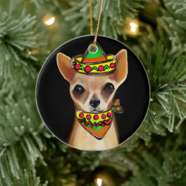 Chihuahua Mexiko Keramik Ornament