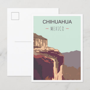 Chihuahua Mexiko Kunst Vintage Reiseillustration Postkarte
