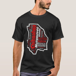 Chihuahua Mexiko Mapa Municipios Mexikanischer Sta T-Shirt