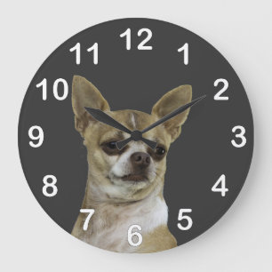 Chihuahua mit Attitude Große Wanduhr