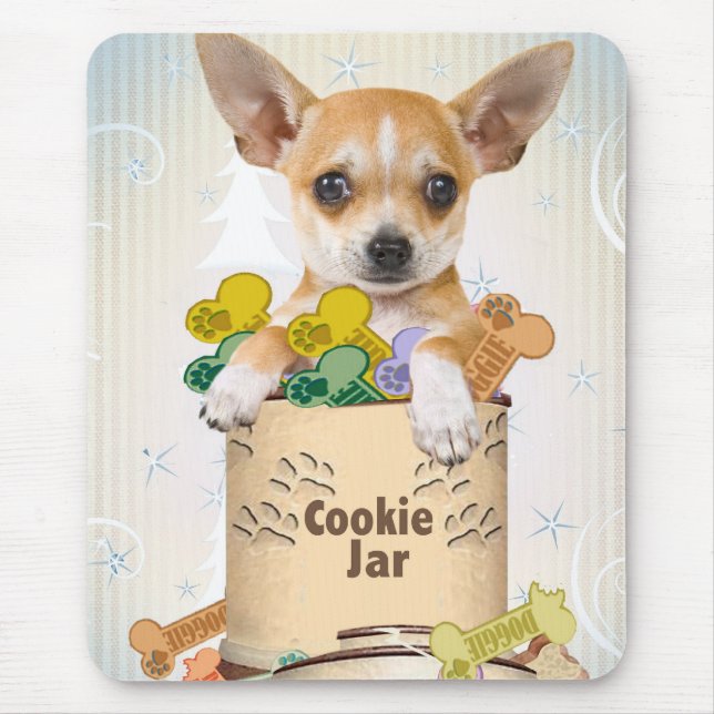 Chihuahua mit Cookie Jar Mousepad (Vorne)