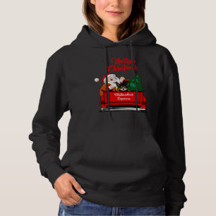 Chihuahua mit dem Weihnachtsmann im roten Lieferwa Hoodie