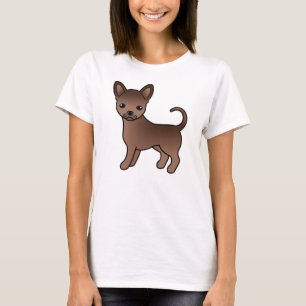 Chihuahua mit glattem Fell und Schokoladenfell süß T-Shirt