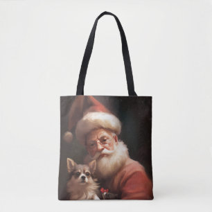 Chihuahua mit Santa Claus Festliches Weihnachten