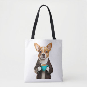 Chihuahua mit Tasse Kaffee