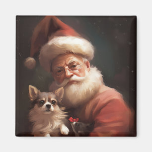 Chihuahua mit Weihnachtsmann Festive Weihnachten Magnet