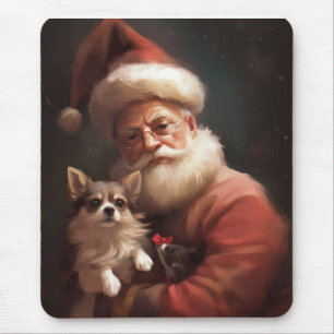 Chihuahua mit Weihnachtsmann Mousepad