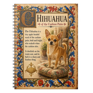 Chihuahua, mittelalterliche Bestiarien-Kunst Notizblock