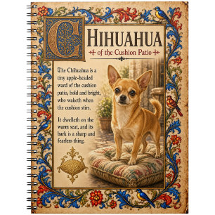 Chihuahua, mittelalterliche Bestiarien-Kunst Notizblock