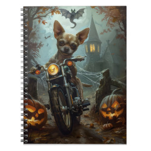 Chihuahua-Motorrad Halloween Beängstigend Notizblock