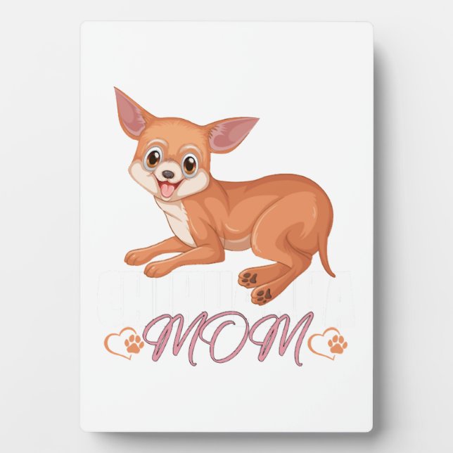 Chihuahua-Mutter-Shirt Muttertag Tierbesitzer Fotoplatte (Vorderseite)