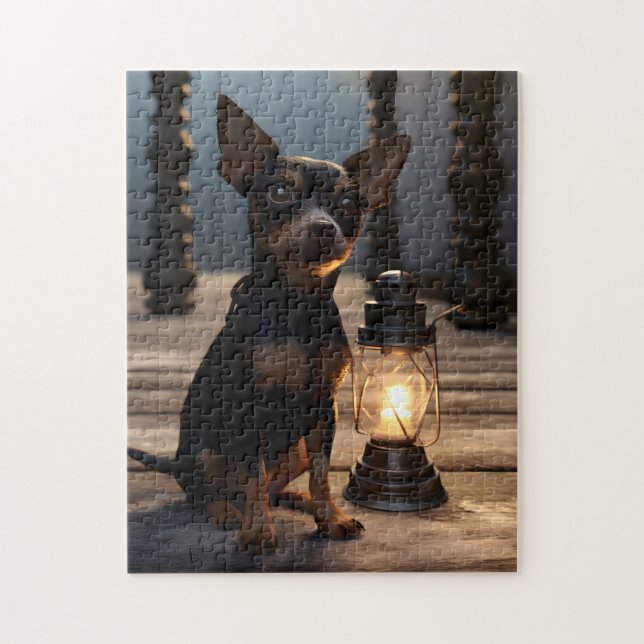 Chihuahua neben Lanturn Puzzle (Vertikal)
