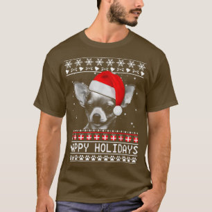 Chihuahua Niedlich Happy Holidays Christmas Dog Lo T-Shirt