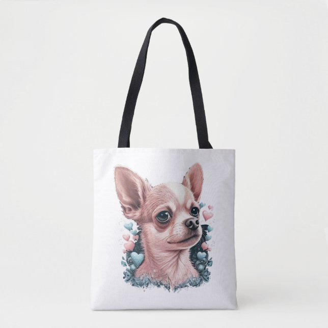 Chihuahua Niedlich Hund Schöne Blume Girl (Vorderseite)