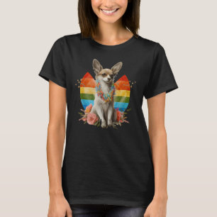 Chihuahua Niedlich Hund Schöne Blume Girl Pflanze T-Shirt