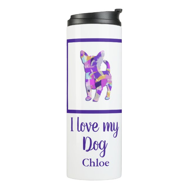Chihuahua Niedlich Hund Silhouette PPY&B Thermosbecher (Nach links gedreht)