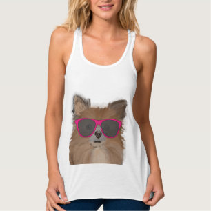 CHIHUAHUA NIEDLICH HUNDE TRAING SUNGLASSEN T - SHI TANK TOP