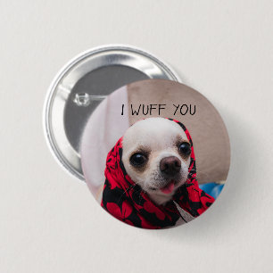 Chihuahua niedlich, ich wähe dir Liebe Valentines Button
