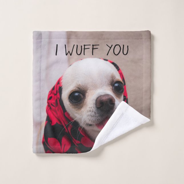 Chihuahua niedlich, ich wähe dir Liebe Valentines Waschlappen (Waschlappen)