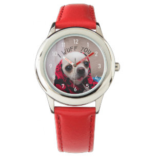 Chihuahua niedlich wuchsen Sie Liebe Valentines w Armbanduhr