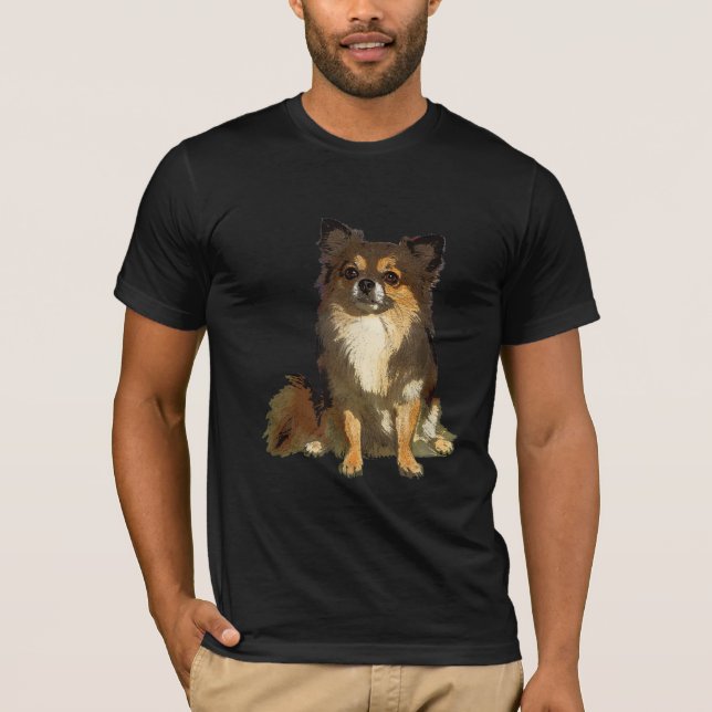 Chihuahua-Niedlicher Cartoon Grafischer Hund T-Shirt (Vorderseite)