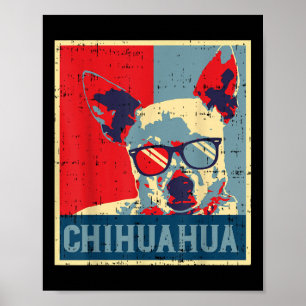 Chihuahua Obama Poster Vintage Chiwawa Hundeliebha
