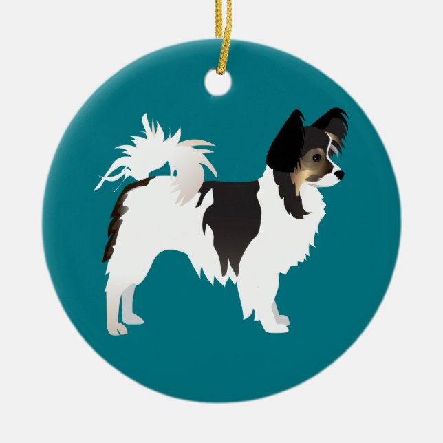 Chihuahua oder Papillon Basic Design Keramikornament (Vorne)