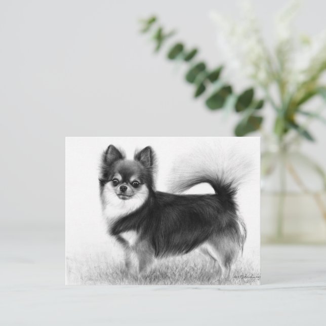 Chihuahua - Originelle Kunst Postkarte (Stehend Vorderseite)