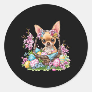 Chihuahua Oster Chihuahua Bunny Ears Graphic Runder Aufkleber