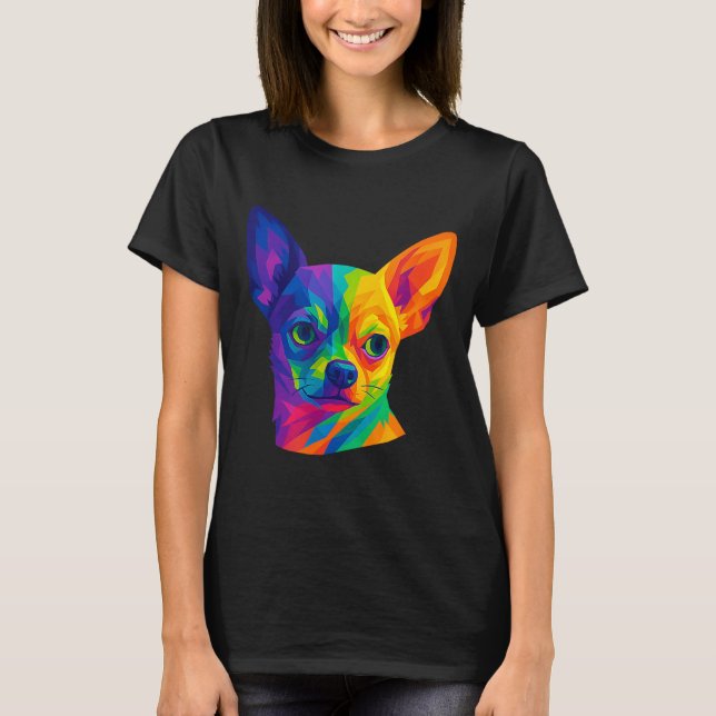 Chihuahua P Art Rtrait For Dog Owners  T-Shirt (Vorderseite)