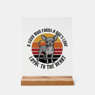 Chihuahua Papa Shirt Vintage Gravur Hunde Liebhabe Acrylschild