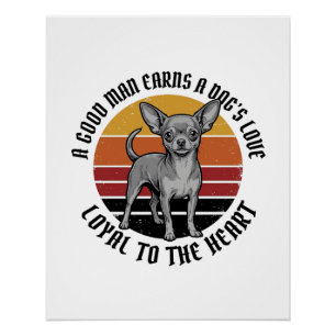 Chihuahua Papa Shirt Vintage Gravur Hunde Liebhabe Poster
