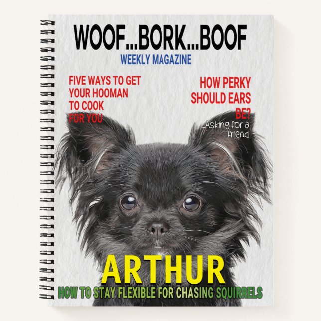 Chihuahua Parody Magazine Cover Notizbuch (Vorderseite)