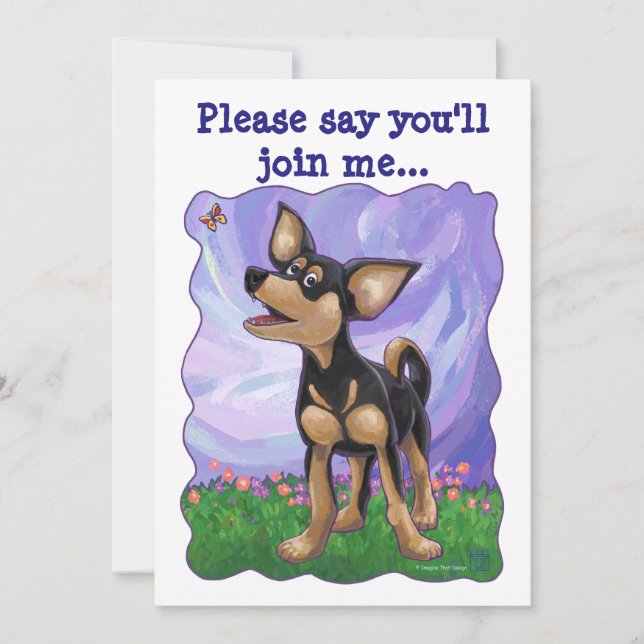 Chihuahua Party Center Einladung (Vorderseite)