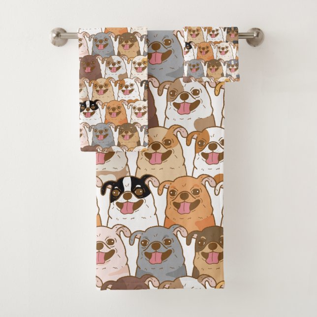 Chihuahua Pattern Badhandtuch Set (Insitu)