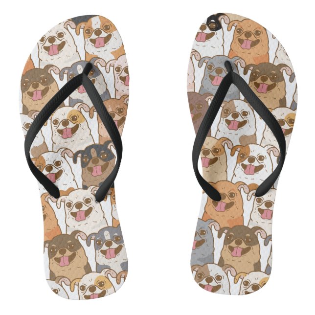 Chihuahua Pattern Flip Flops (Fußbett)