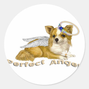 Chihuahua-perfekter Engel Runder Aufkleber