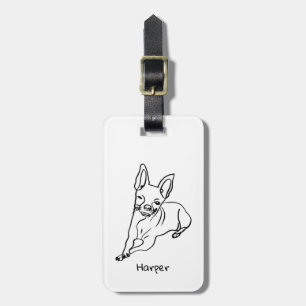 Chihuahua: Personalisierte Art Deco Gepäckanhänger